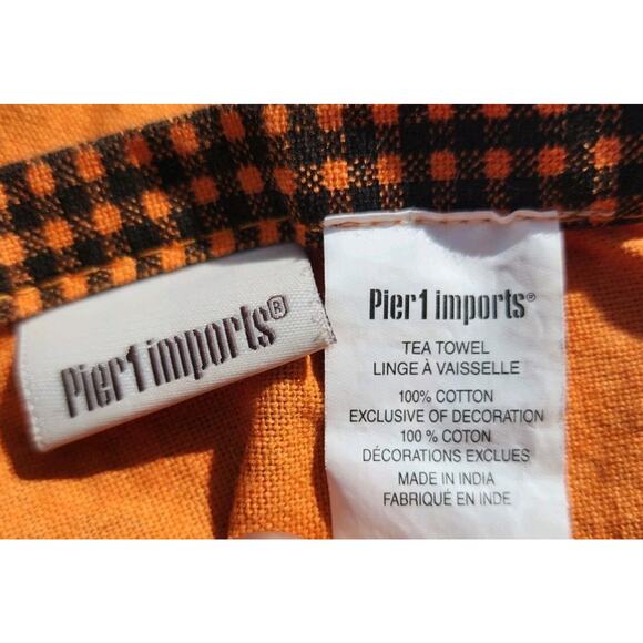 Pier 1 Day Of The Dead Black Cat Halloween Tea Towel Kitchen Dish Linen - Picture 4 of 6